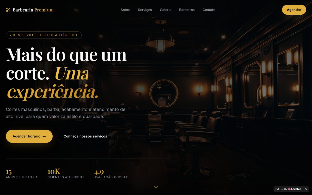 Projeto de site desenvolvido: Luxury Shave